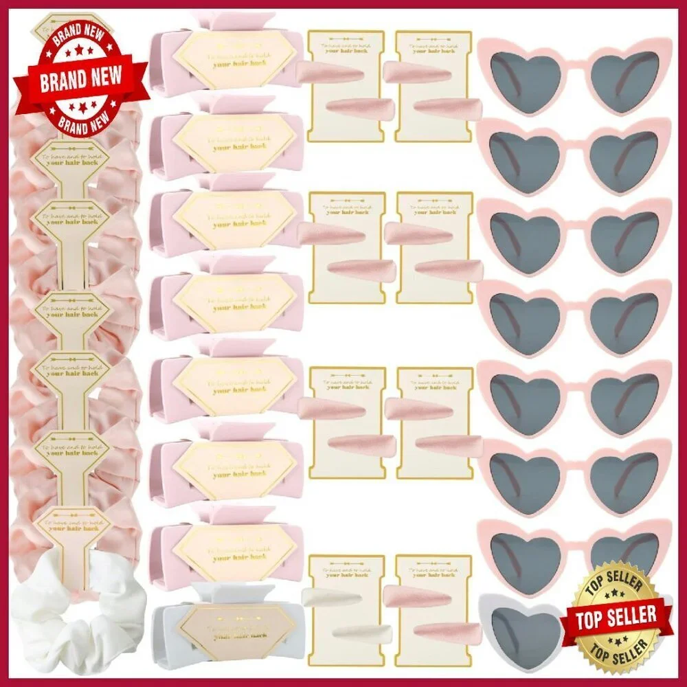 40pc Bridesmaid Hair Claws Scrunchies Sunglasses Wedding Party Favors